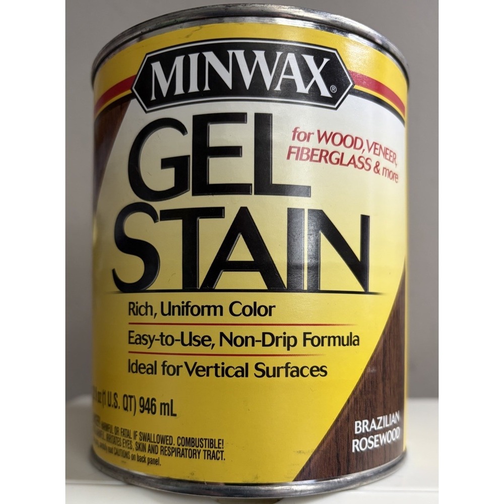 Minwax GEL Stain for Wood Veneer 1 Qt. BRAZILIAN ROSEWOOD New Discontinued